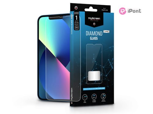 Apple iPhone 13/13 Pro/14/14 Pro edzett üveg képernyővédő fólia - MyScreen      Protector Diamond Glass Lite Full Glue - átlátszó