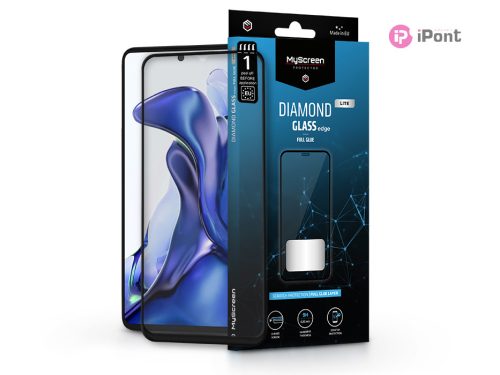 Xiaomi 11T/11T Pro edzett üveg képernyővédő fólia - MyScreen Protector Diamond  Glass Lite Edge2.5D Full Glue - fekete