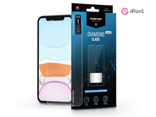 Apple iPhone XR/11 edzett üveg képernyővédő fólia - MyScreen Protector Diamond  Glass Lite Full Glue - átlátszó