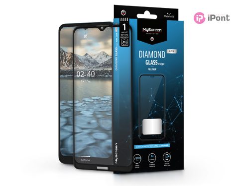 Nokia 2.4 edzett üveg képernyővédő fólia - MyScreen Protector Diamond Glass LiteEdge2.5D Full Glue - fekete