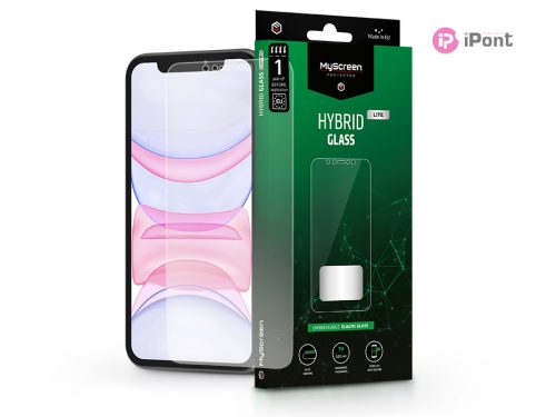 Apple iPhone XR/iPhone 11 rugalmas üveg képernyővédő fólia - MyScreen Protector Hybrid Glass Lite - átlátszó