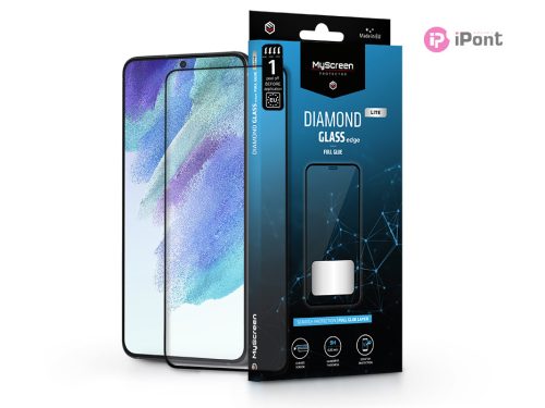 Samsung G990B Galaxy S21 FE 5G edzett üveg képernyővédő fólia - MyScreen        Protector Diamond Glass Lite Edge2.5D Full Glue - fekete