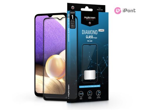 Samsung A326B Galaxy A32 5G edzett üveg képernyővédő fólia - MyScreen Protector Diamond Glass Lite Edge2.5D Full Glue - fekete