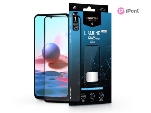 Xiaomi Redmi Note 10/Note 10S edzett üveg képernyővédő fólia - MyScreen Protector Diamond Glass Lite Edge2.5D Full Glue - black