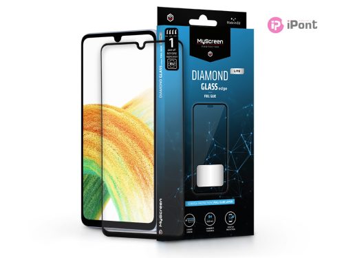 Samsung A336B Galaxy A33 5G edzett üveg képernyővédő fólia - MyScreen Protector Diamond Glass Lite Edge2.5D Full Glue - fekete