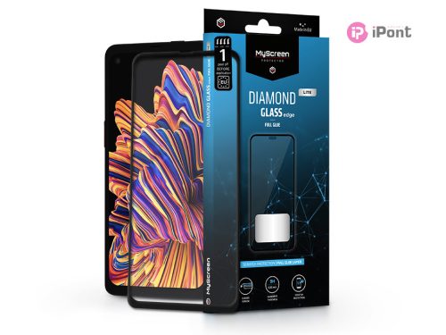 Samsung G715F Galaxy Xcover Pro edzett üveg képernyővédő fólia - MyScreen       Protector Diamond Glass Lite Edge2.5D Full Glue - black