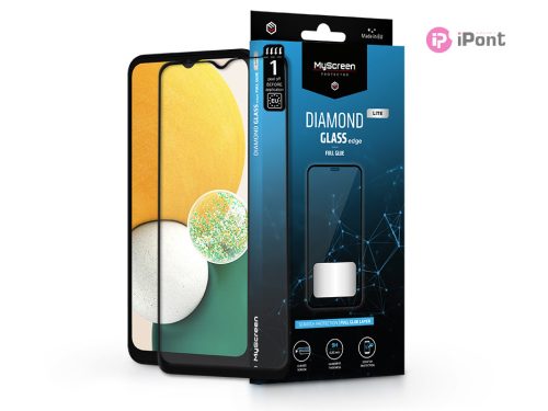 Samsung A135F Galaxy A13 4G/A136U Galaxy A13 5G edzett üveg képernyővédő fólia -MyScreen Protector Diamond Glass Lite Edge2.5D Full Glue - fekete