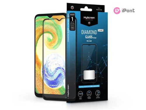 Samsung A047F Galaxy A04s edzett üveg képernyővédő fólia - MyScreen Protector   Diamond Glass Lite Edge2.5D Full Glue - black