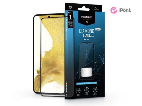 Samsung S901B Galaxy S22 5G/Galaxy S23 edzett üveg képernyővédő fólia -         MyScreenProtector Diamond Glass Lite Edge2.5D Full Glue - fekete