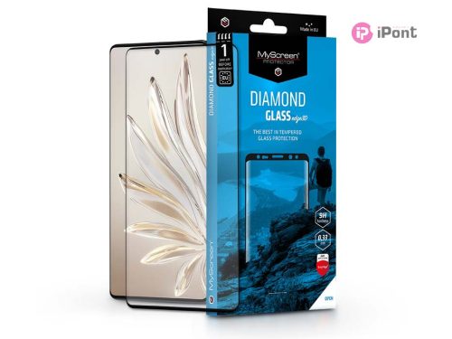 Honor 70 5G edzett üveg képernyővédő fólia ívelt kijelzőhöz - MyScreen          ProtectorDiamond Glass Edge3D - fekete