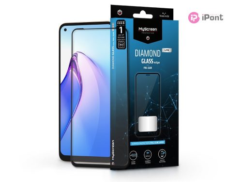 Oppo Reno8 5G rugalmas edzett üveg képernyővédő fólia - MyScreen Protector      Diamond Glass Lite Edge2.5D Full Glue - fekete