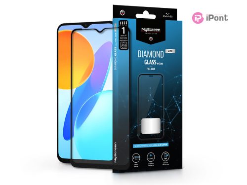 Honor X8 5G edzett üveg képernyővédő fólia - MyScreen Protector Diamond Glass   Lite Edge2.5D Full Glue - fekete