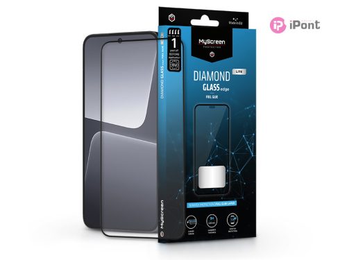 Xiaomi 13/14 edzett üveg képernyővédő fólia - MyScreen Protector Diamond Glass  LiteEdge2.5D Full Glue - fekete