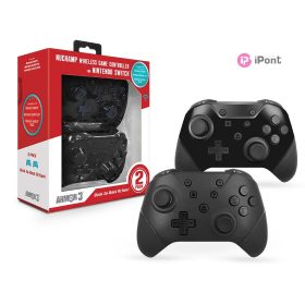   Armor3 NuChamp Nintendo Switch vezeték nélküli kontroller csomag (2db) (Matt Fekete, Fekete)