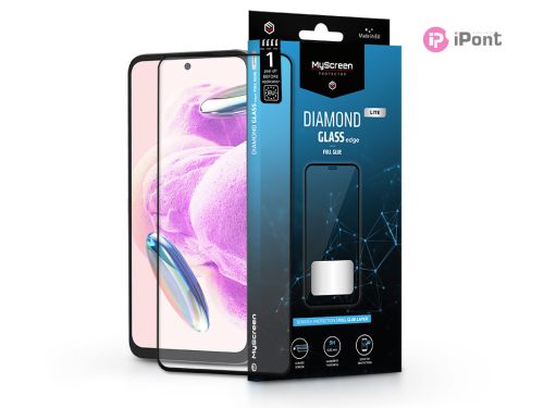 Xiaomi Redmi Note 12S edzett üveg képernyővédő fólia - MyScreen Protector       Diamond Glass Lite Edge2.5D Full Glue - fekete