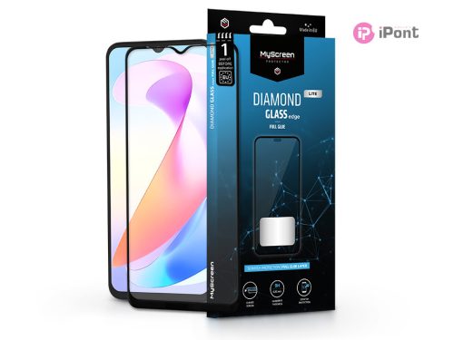 Honor X6a edzett üveg képernyővédő fólia - MyScreen Protector Diamond Glass LiteEdge2.5D Full Glue - fekete