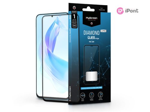 Honor 90 Lite edzett üveg képernyővédő fólia - MyScreen Protector Diamond Glass Lite Edge2.5D Full Glue - fekete