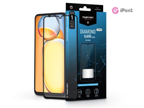 Xiaomi Redmi 13C/Redmi 13R edzett üveg képernyővédő fólia - MyScreen Protector  Diamond Glass Lite Edge2.5D Full Glue - fekete