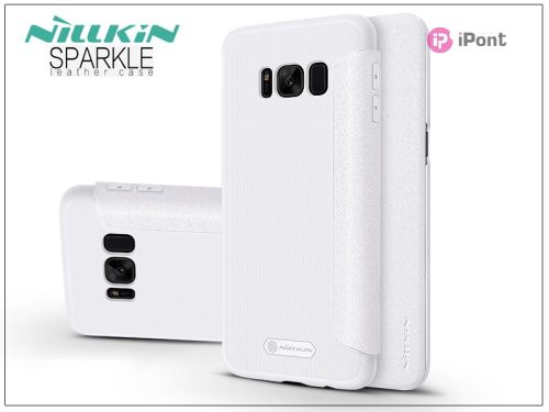 Samsung G955F Galaxy S8 Plus oldalra nyíló flipes tok - Nillkin Sparkle - fehér