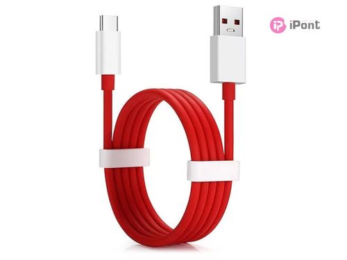 OnePlus gyári USB - USB Type-C adat- és töltőkábel 95 cm-es vezetékkel - D301 - piros/fehér (ECO csomagolás)