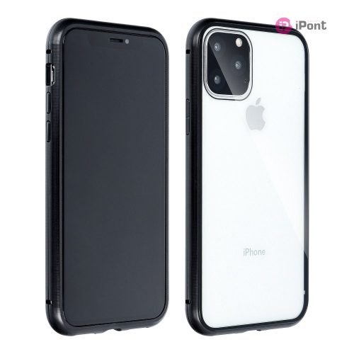 Haffner Magneto 2 részes tok előlapi üveg nélkül - Apple iPhone 12 Pro Max - fekete