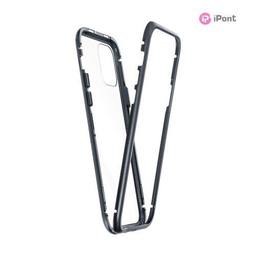 Haffner Magneto 2 részes tok előlapi üveg nélkül - Apple iPhone 12 Pro Max - fekete