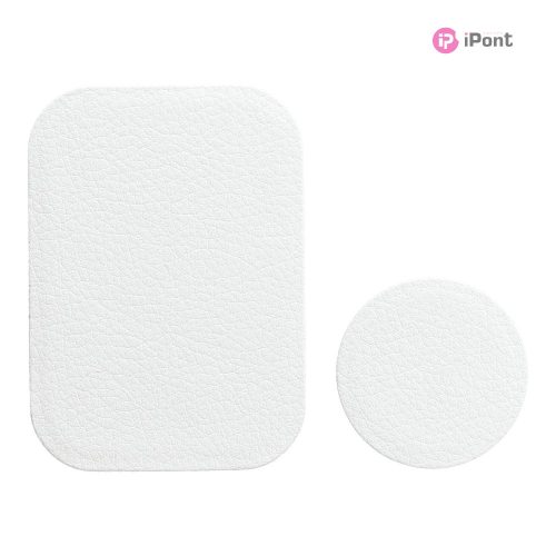 Haffner fém lapka mágneses autós tartóhoz - bőr - 1+1 db/cs - fehér - ECO