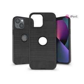 Haffner Carbon Logo szilikon tok - Apple iPhone 13 - fekete