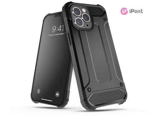 Samsung S908B Galaxy S22 Ultra 5G ütésálló hátlap - Armor - fekete