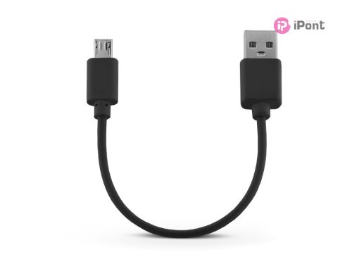 USB - micro USB töltőkábel 15 cm-es vezetékkel - fekete (ECO csomagolás)