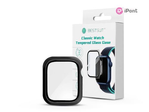 Apple Watch 7/Series 8 (45 mm) védőtok beépített edzett üveggel - Bestsuit      Classic Watch Tempered Glass Case - fekete