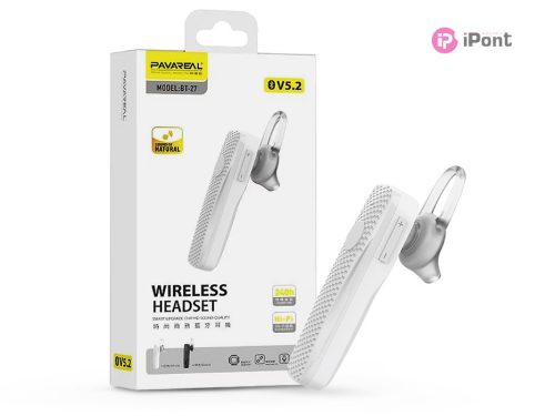Pavareal Wireless Bluetooth headset v5.2 - Pavareal BT-27 - fehér