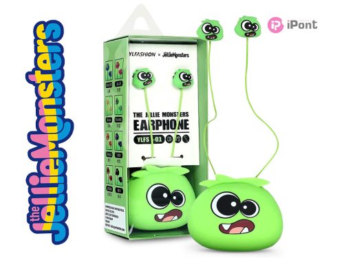 Jellie Monsters vezetékes fülhallgató 3,5 mm jack csatlakozóval - Ylfashion     YLFS-01 - zöld