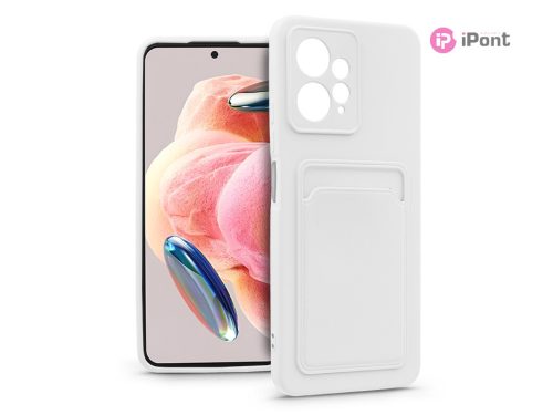 Xiaomi Redmi Note 12 4G szilikon hátlap kártyatartóval - Card Case - fehér