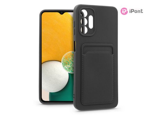 Samsung A136U Galaxy A13 5G/Galaxy A04s szilikon hátlap kártyatartóval - Card   Case - fekete