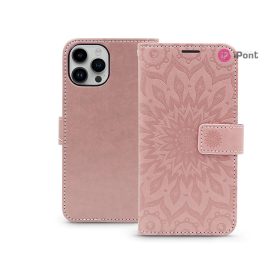   Haffner Mezzo Book Flip oldalra nyíló tok - Apple iPhone 15 Pro - mandala rose gold