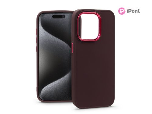 Haffner Frame szilikon tok - Apple iPhone 15 Pro - bíbor
