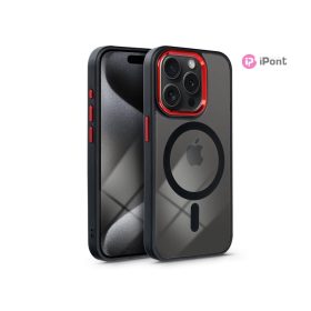   Haffner Edge Mag Cover szilikon tok - Apple iPhone 15 Pro - fekete/piros/átlátszó