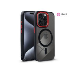   Haffner Edge Mag Cover szilikon tok - Apple iPhone 15 Pro Max - fekete/piros/átlátszó