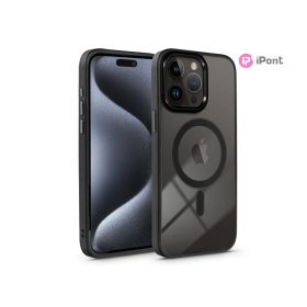   Haffner Edge Mag Cover szilikon tok - Apple iPhone 15 Pro Max - fekete/átlátszó