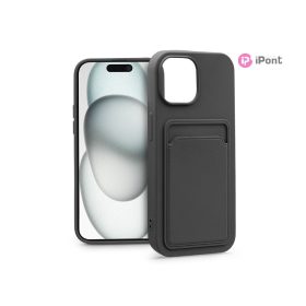   Haffner Card Case kártyatartós szilikon tok - Apple iPhone 15 Plus - fekete
