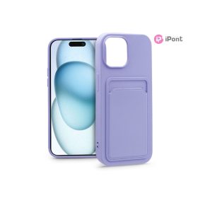   Haffner Card Case kártyatartós szilikon tok - Apple iPhone 15 Plus - lila