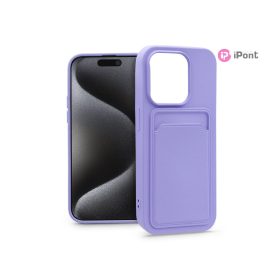   Haffner Card Case kártyatartós szilikon tok - Apple iPhone 15 Pro - lila