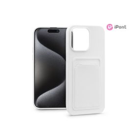   Haffner Card Case kártyatartós szilikon tok - Apple iPhone 15 Pro Max - fehér