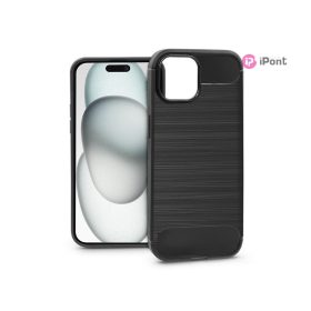 Haffner Carbon szilikon tok - Apple iPhone 15 Plus - fekete