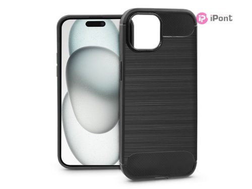 Apple iPhone 15 Plus szilikon hátlap - Carbon - fekete