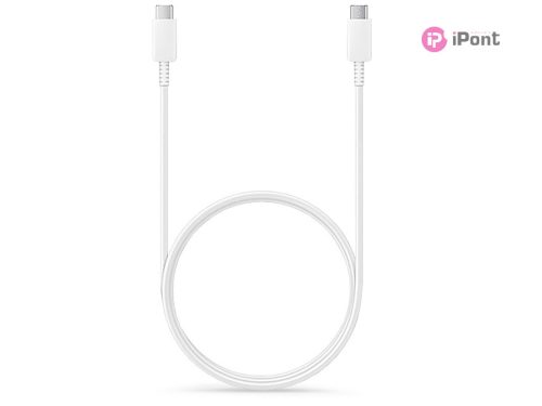 Samsung gyári USB Type-C - USB Type-C adat- és töltőkábel 180 cm-es vezetékkel -3A - EP-DW767JWE - fehér (ECO csomagolás)