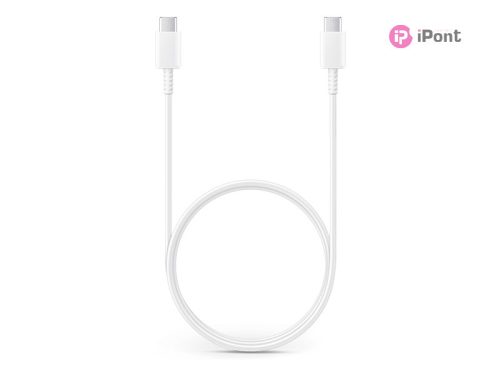 Samsung gyári USB Type-C - USB Type-C adat- és töltőkábel 100 cm-es vezetékkel -EP-DA705BWE - fehér (ECO csomagolás)