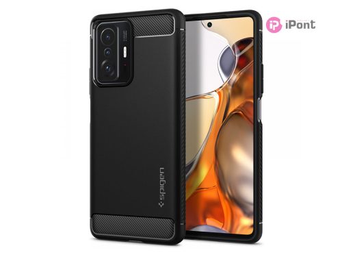 Xiaomi 11T 5G/11T Pro 5G ütésálló hátlap - Spigen Rugged Armor - fekete