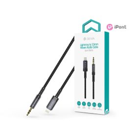   Devia iPure Series Woven AUX 3,5mm jack/Lightning audio kábel 1m - fekete